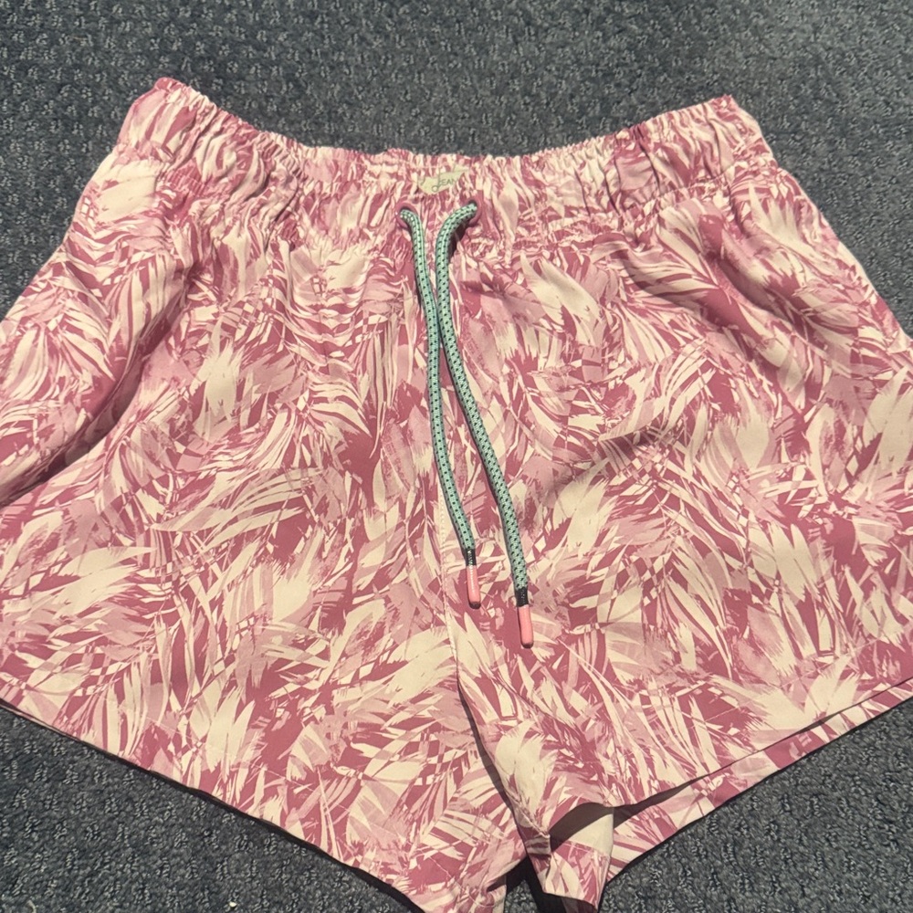 Set of 2 pair Tropical Pink Women's Athletic Shorts - Picture 2 of 6